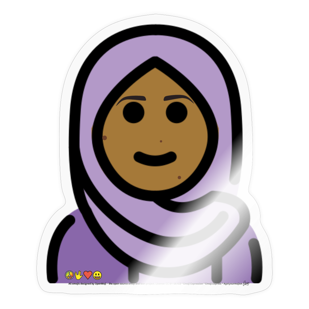 Emoji Expression: Malala Moji Sticker - Emoji.Express - transparent glossy