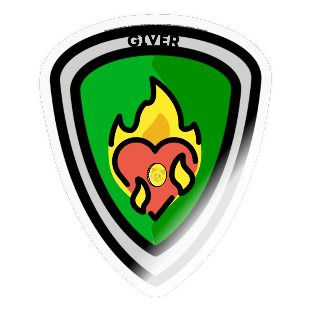 Emoji Expression: Giver World Changer Shield Moji Sticker - Emoji.Express - transparent glossy