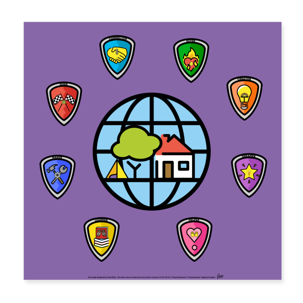 Emoji Expression: Everybody Wants to Change the World (Purple) Poster 8x8 - Emoji.Express - white