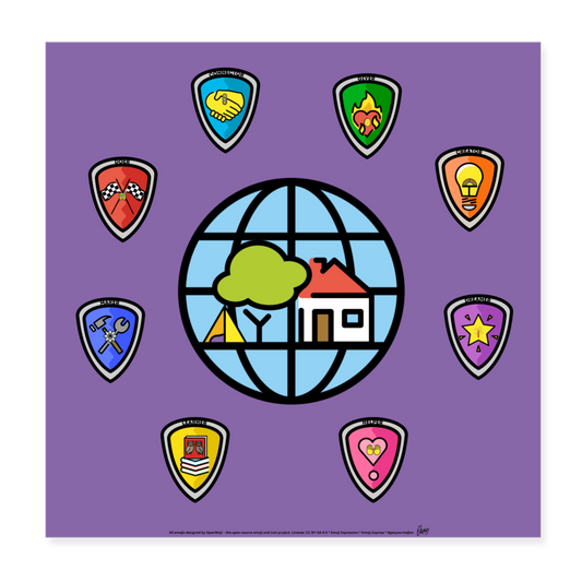 Emoji Expression: Everybody Wants to Change the World (Purple) Poster 8x8 - Emoji.Express - white