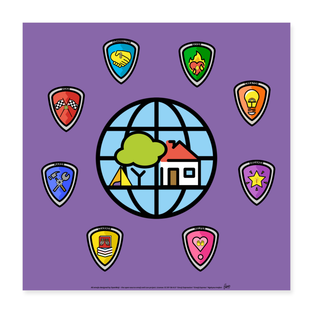 Emoji Expression: Everybody Wants to Change the World (Purple) Poster 16x16 - Emoji.Express - white
