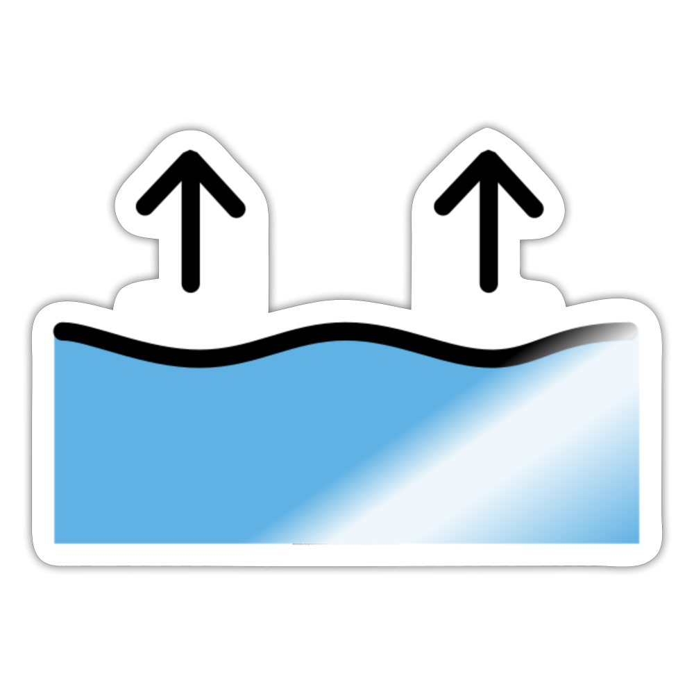 Sea Level Rise Moji Sticker - Emoji.Express - white glossy