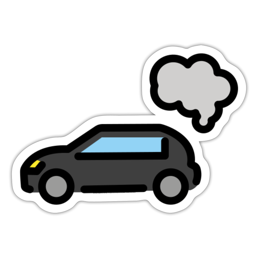 Exhaust Gases Car Moji Sticker - Emoji.Express - white matte