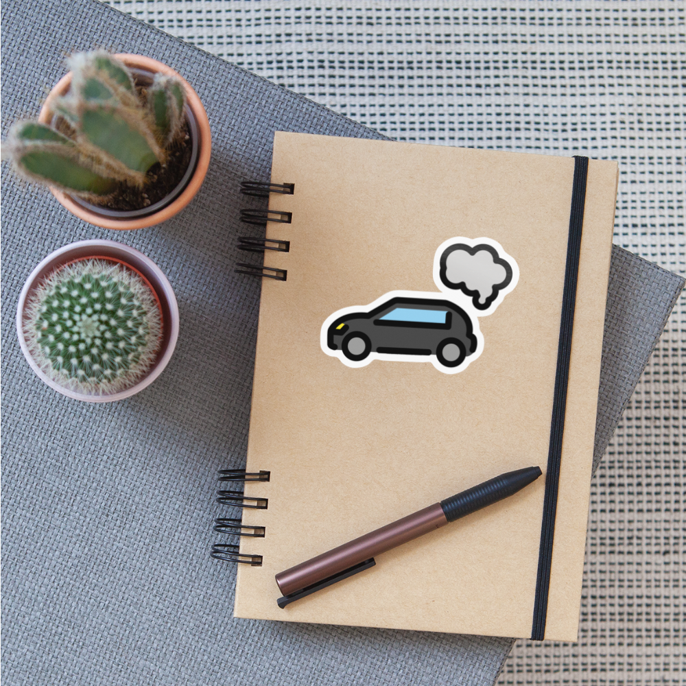 Exhaust Gases Car Moji Sticker - Emoji.Express - white glossy