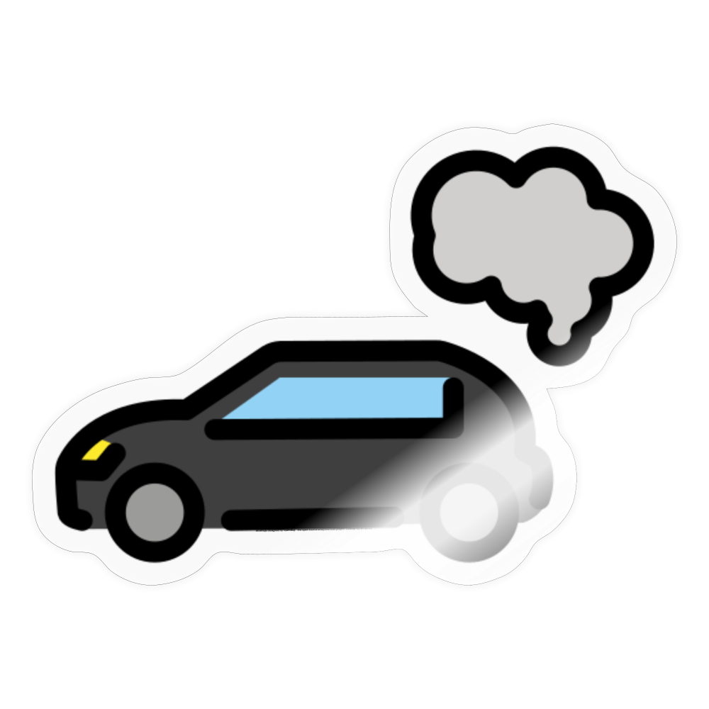 Exhaust Gases Car Moji Sticker - Emoji.Express - transparent glossy