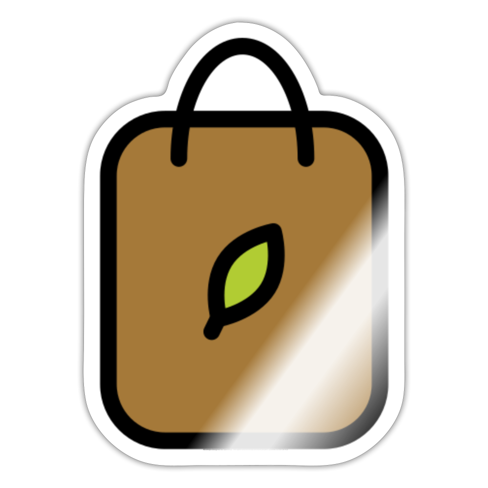 Reusable Bag Moji Sticker - Emoji.Express - white glossy