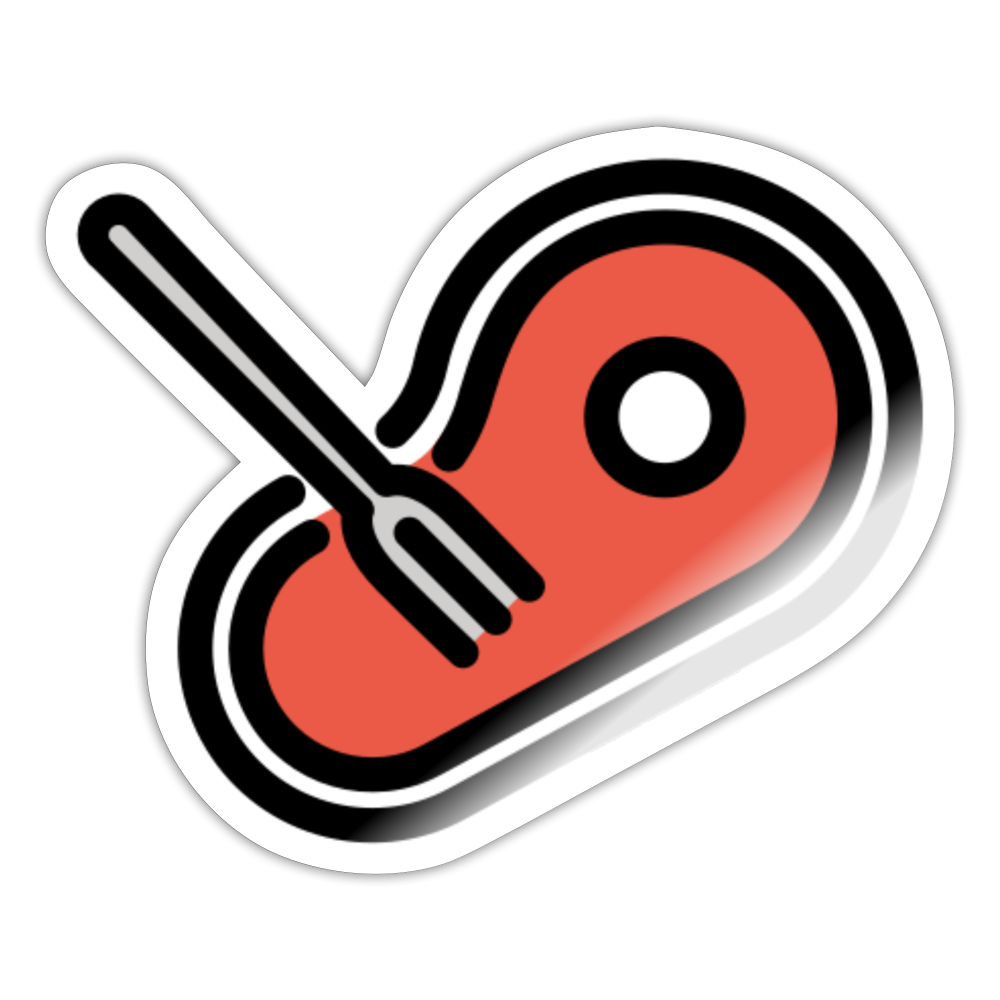 Meat Consumption Moji Sticker - Emoji.Express - white glossy