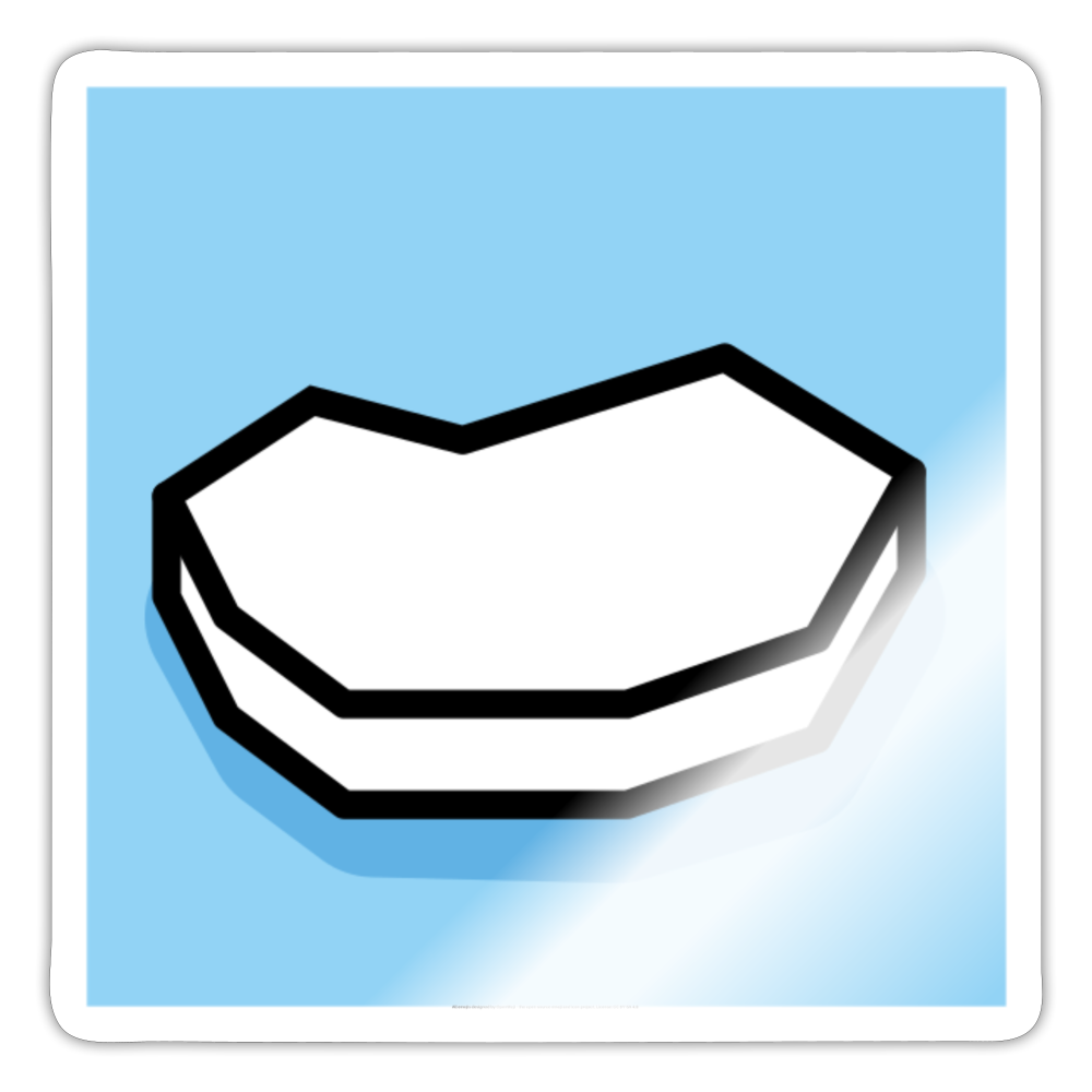 Floating Ice Moji Sticker - Emoji.Express - white glossy