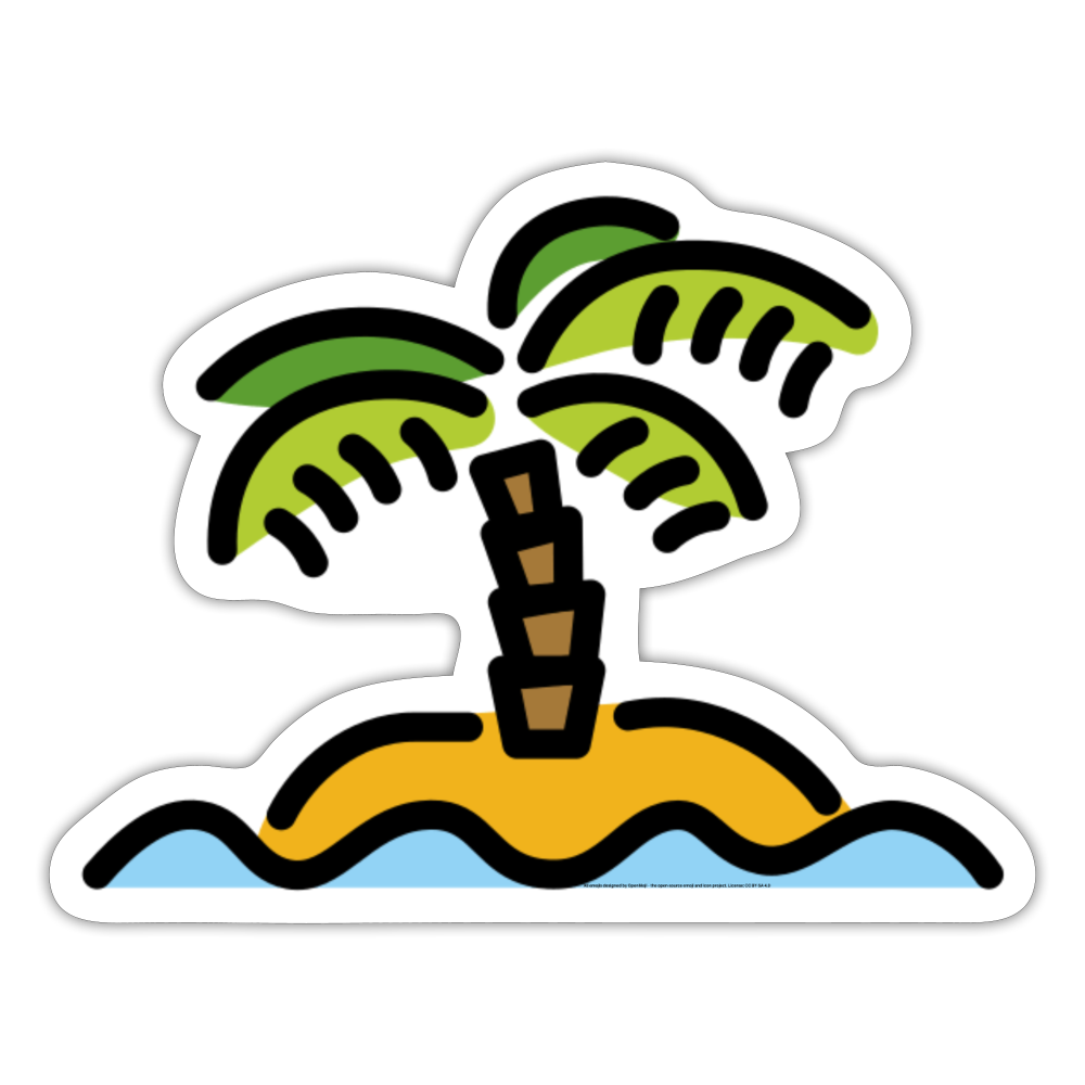 Desert Island Moji Sticker - Emoji.Express - white matte