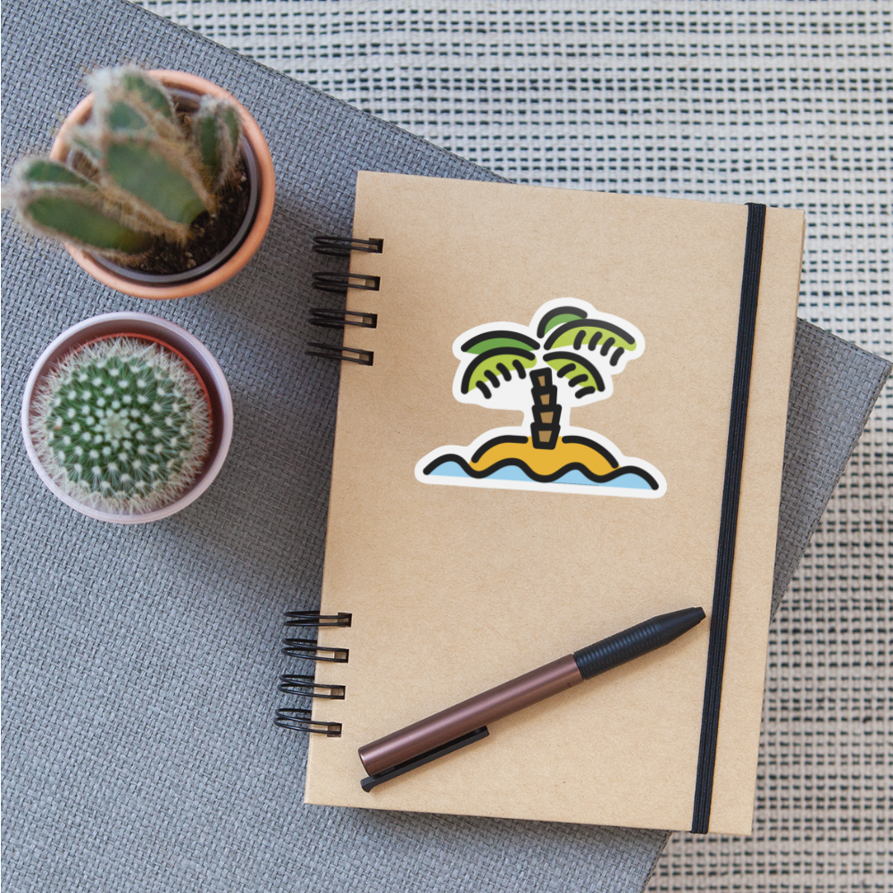 Desert Island Moji Sticker - Emoji.Express - white matte