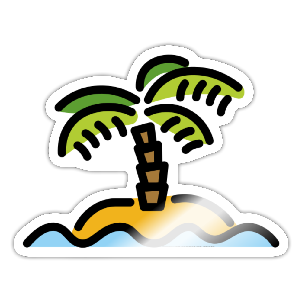 Desert Island Moji Sticker - Emoji.Express - white glossy