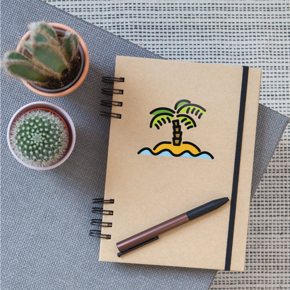 Desert Island Moji Sticker - Emoji.Express - transparent glossy