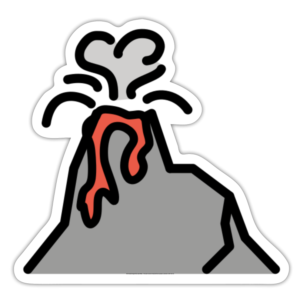 Volcano Moji Sticker - Emoji.Express - white matte