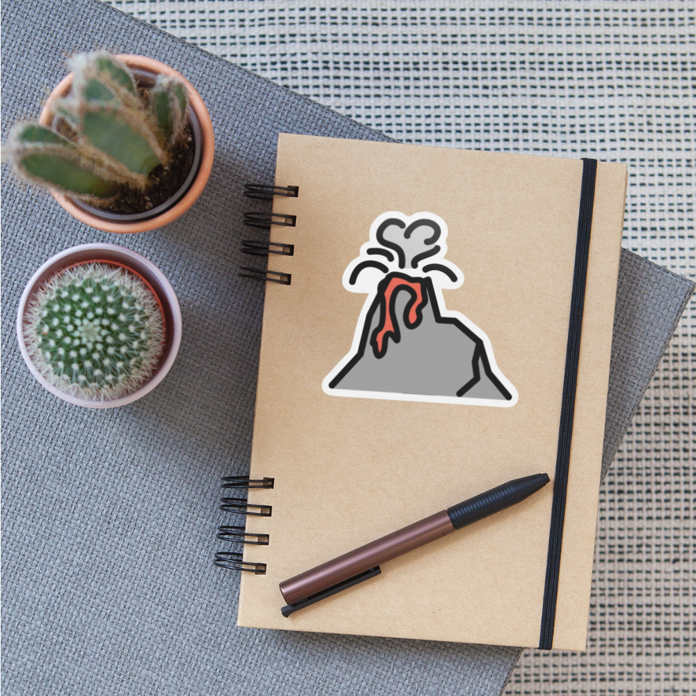 Volcano Moji Sticker - Emoji.Express - white matte