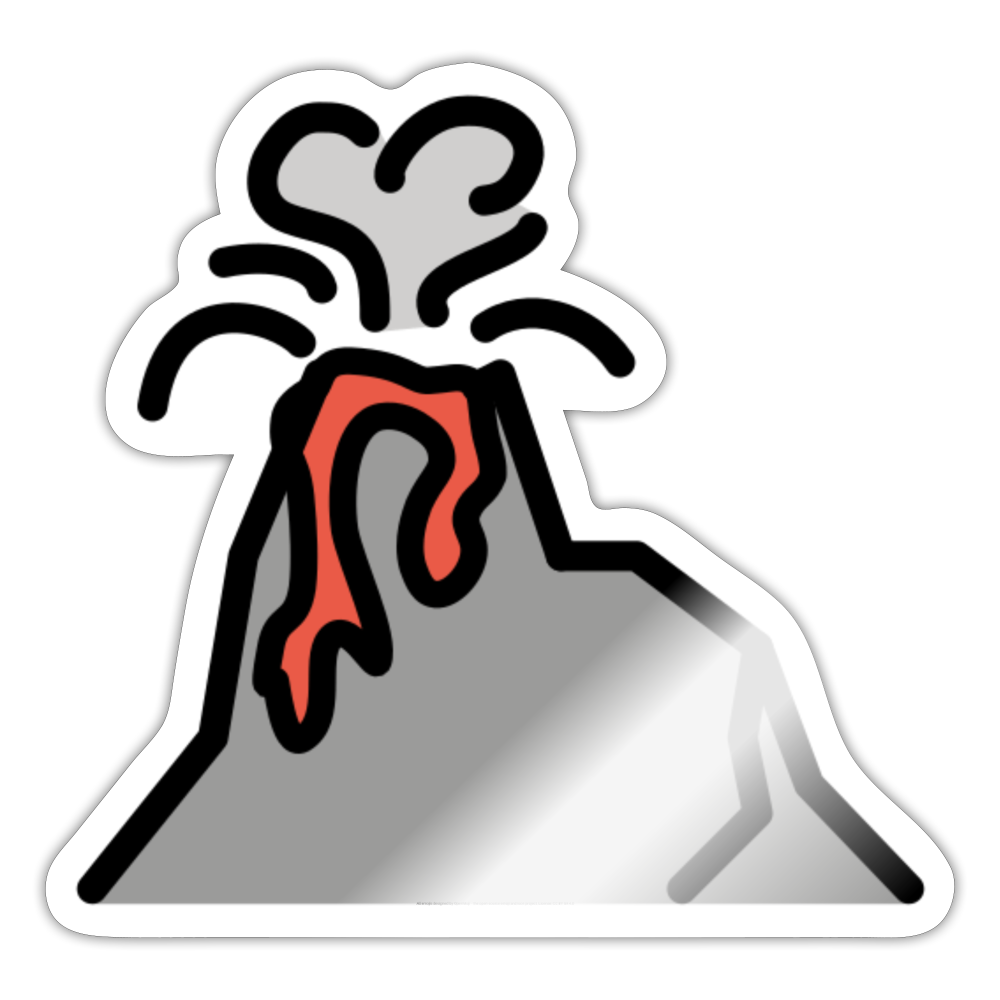 Volcano Moji Sticker - Emoji.Express - white glossy