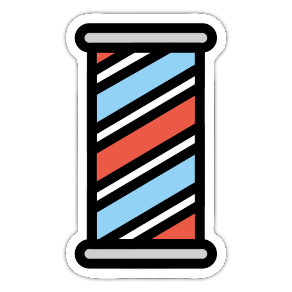 Barber Pole Moji Sticker - Emoji.Express - white matte