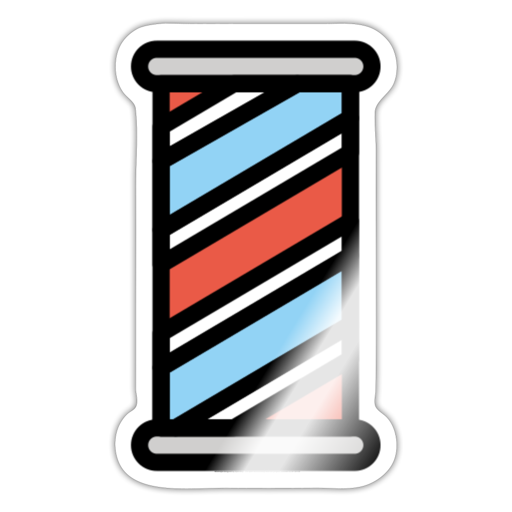 Barber Pole Moji Sticker - Emoji.Express - white glossy