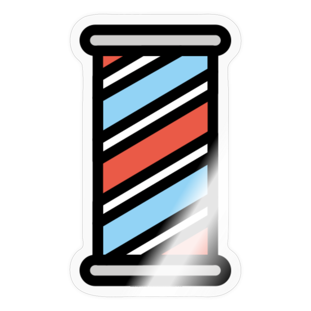 Barber Pole Moji Sticker - Emoji.Express - transparent glossy