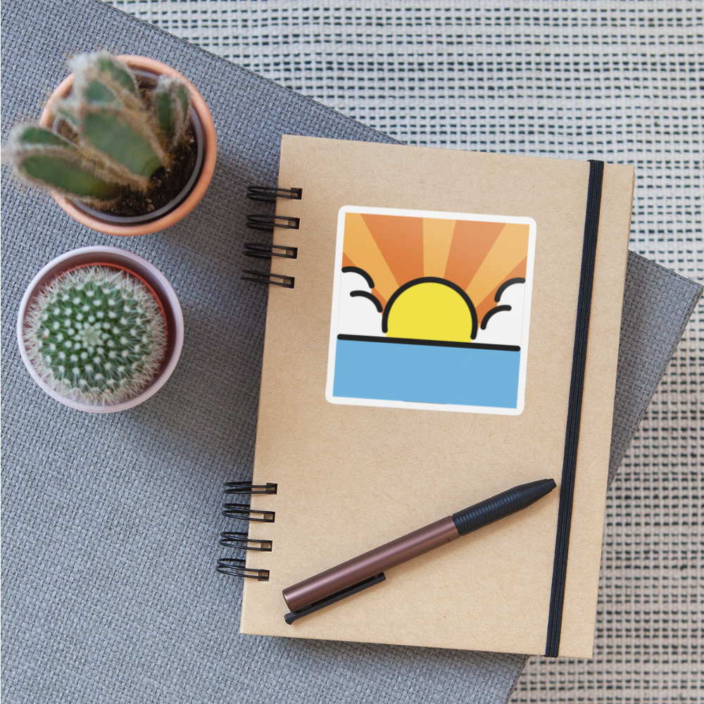 Sunrise Over Mountains Moji Sticker - Emoji.Express - white matte