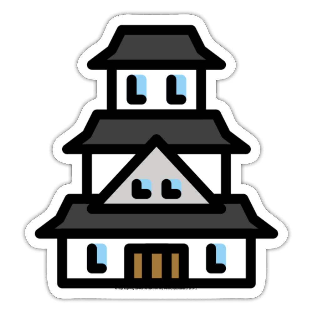 Japanese Castle Moji Sticker - Emoji.Express - white matte
