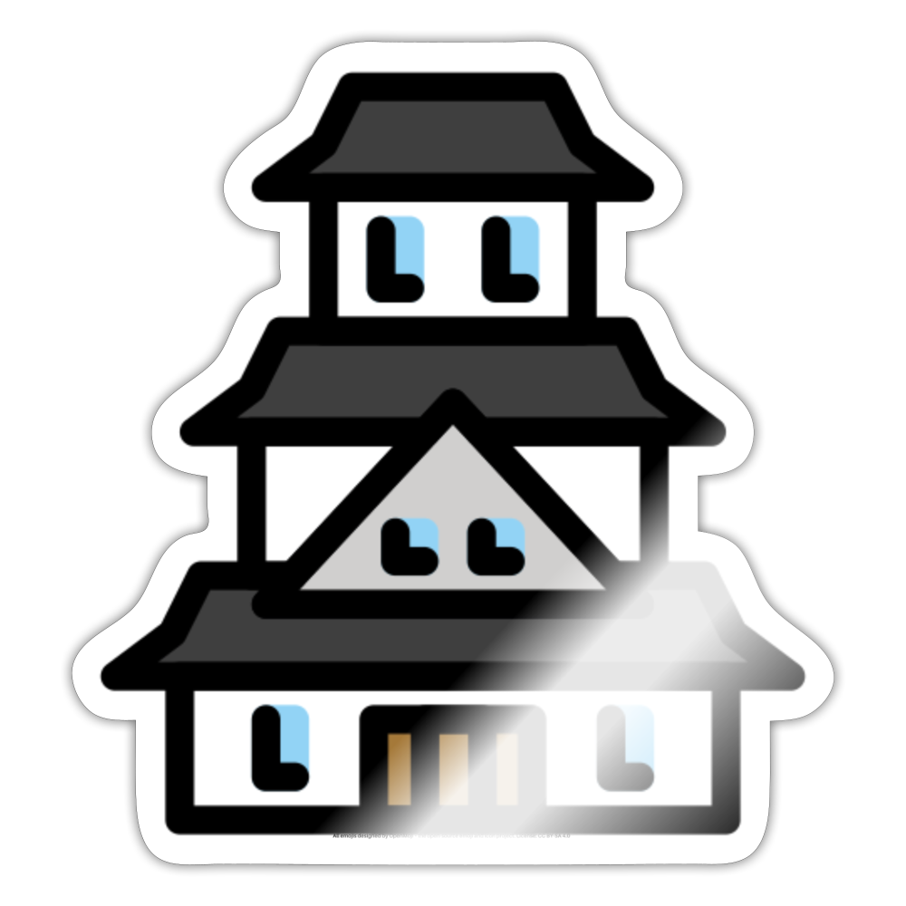Japanese Castle Moji Sticker - Emoji.Express - white glossy