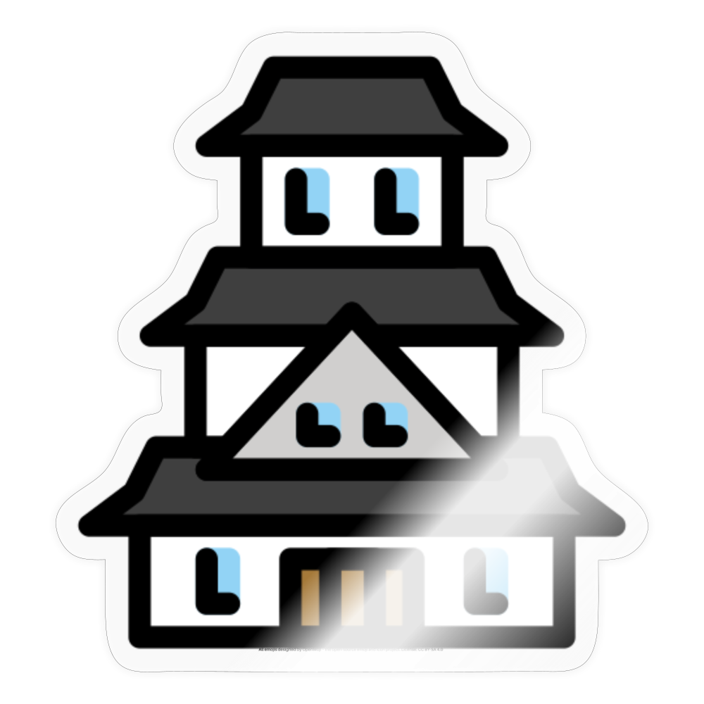 Japanese Castle Moji Sticker - Emoji.Express - transparent glossy