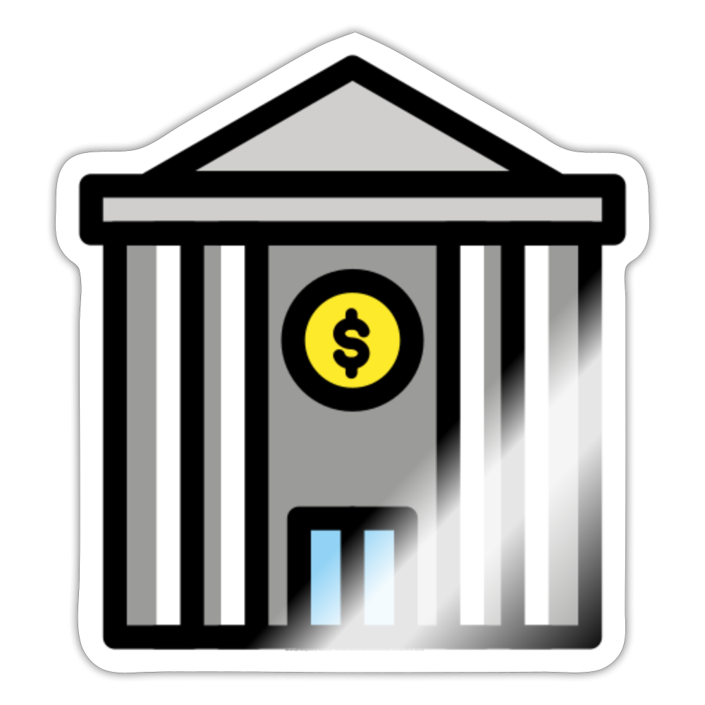Bank Moji Sticker - Emoji.Express - white glossy
