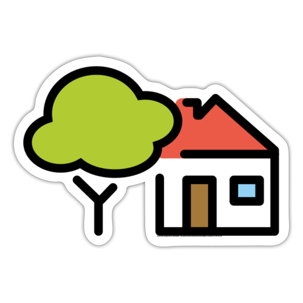 House with Garden Moji Sticker - Emoji.Express - white matte