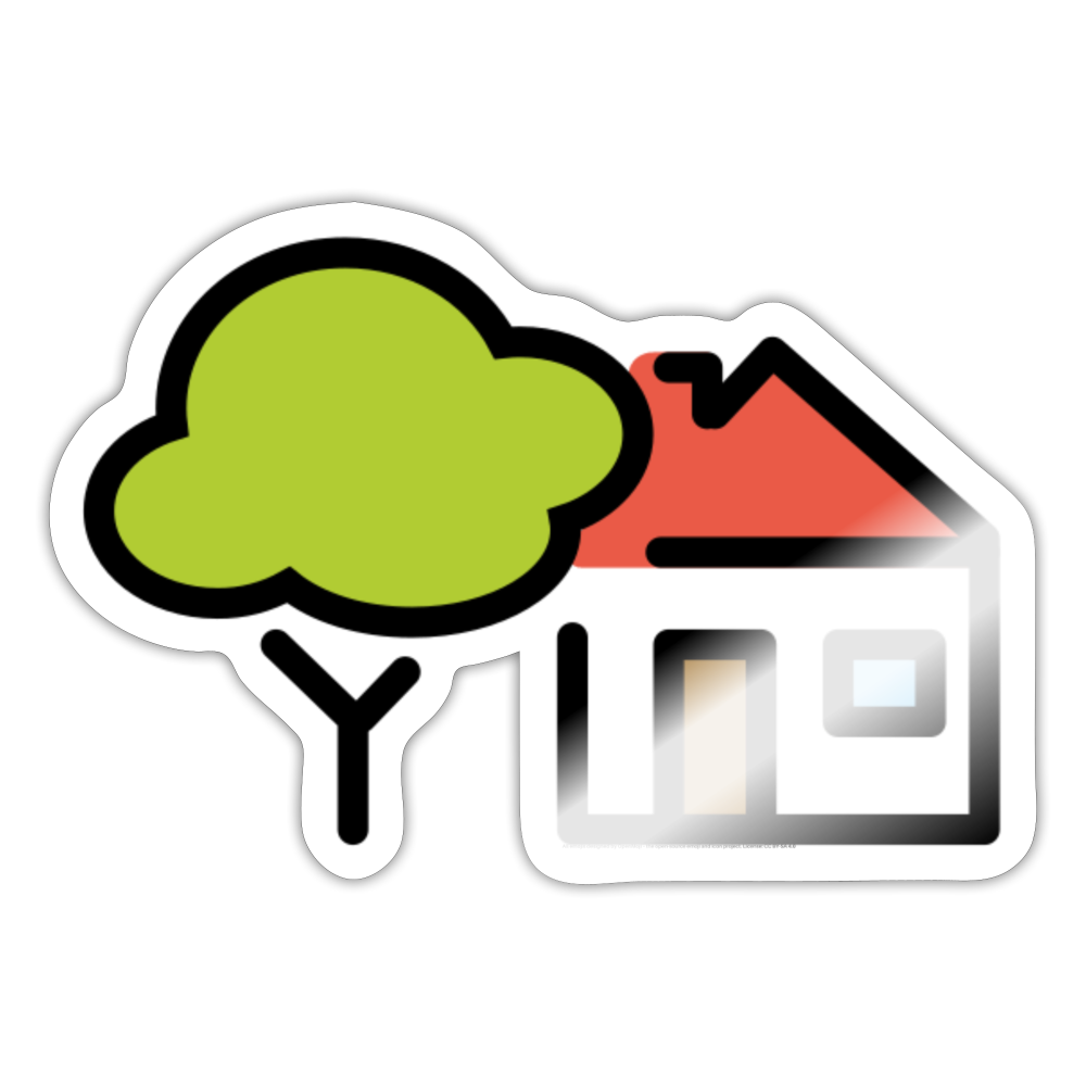 House with Garden Moji Sticker - Emoji.Express - white glossy