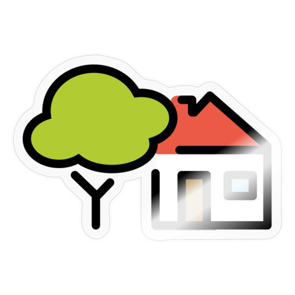 House with Garden Moji Sticker - Emoji.Express - transparent glossy