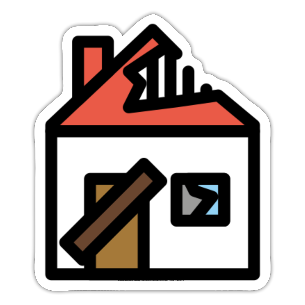 Derelict House Moji Sticker - Emoji.Express - white matte