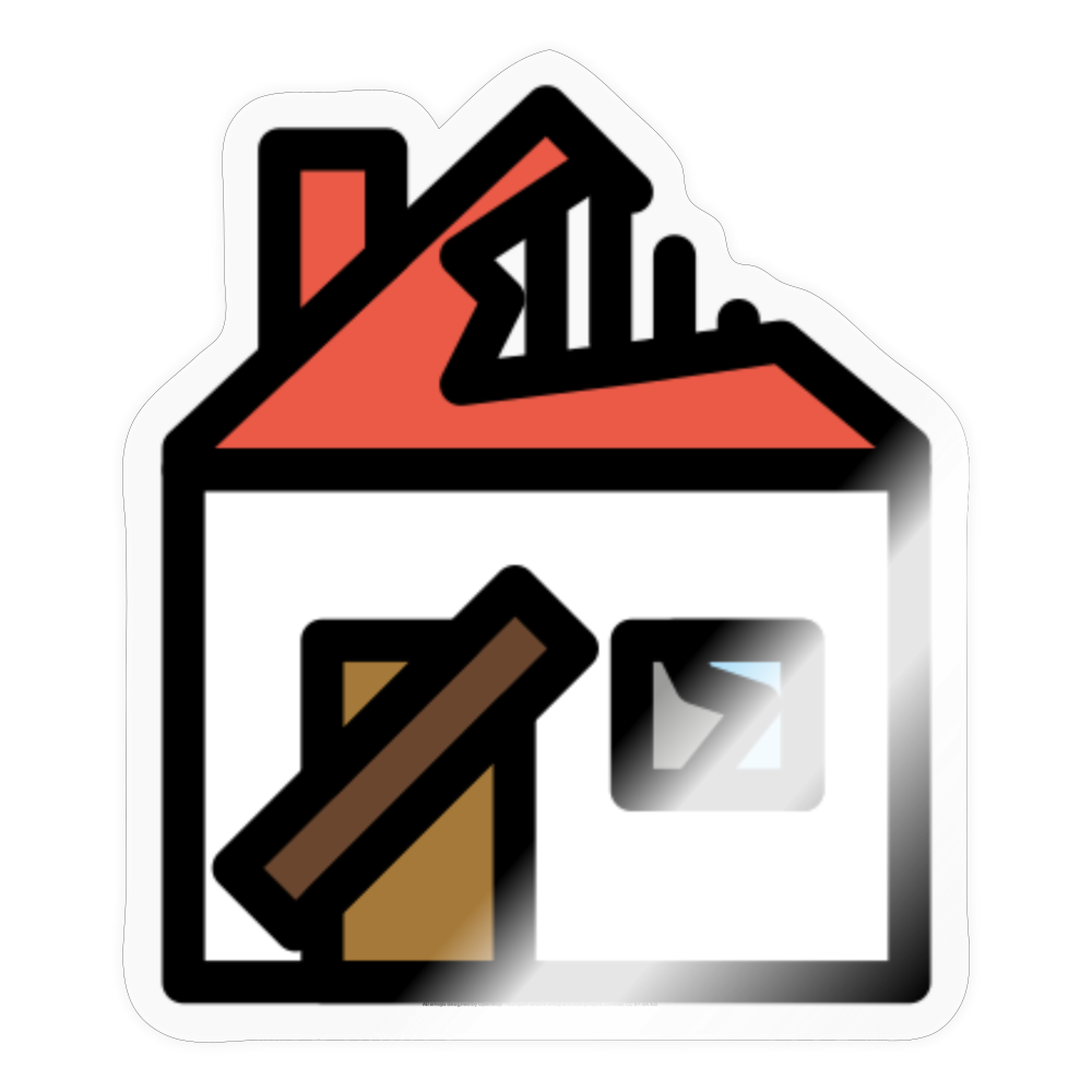 Derelict House Moji Sticker - Emoji.Express - transparent glossy