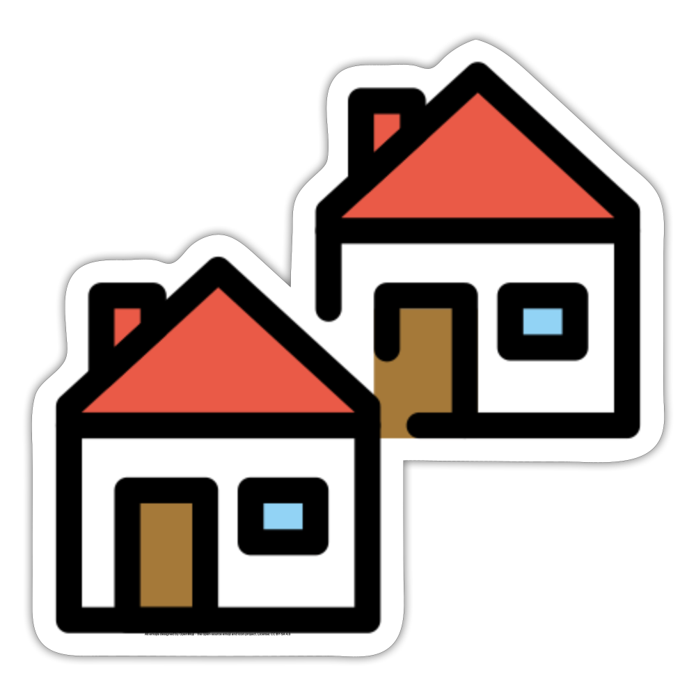 Houses Moji Sticker - Emoji.Express - white matte