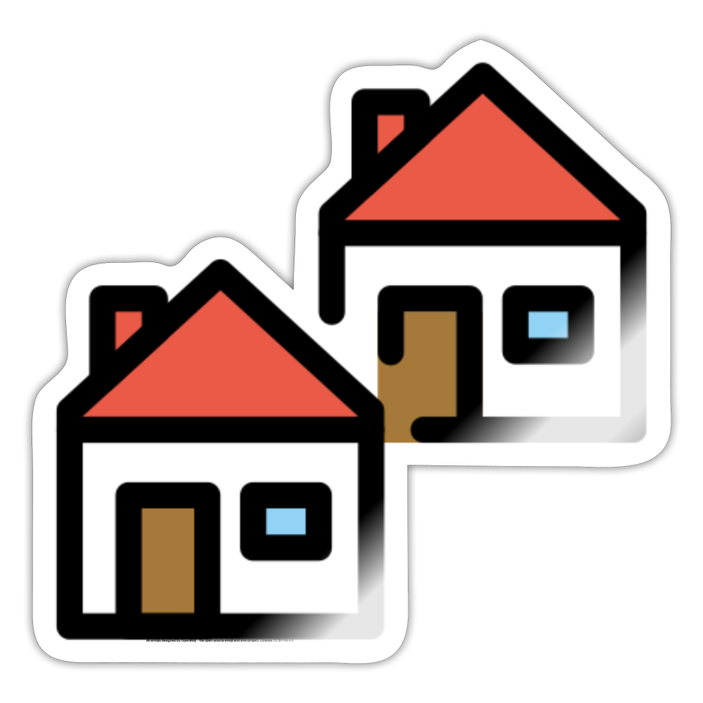Houses Moji Sticker - Emoji.Express - white glossy