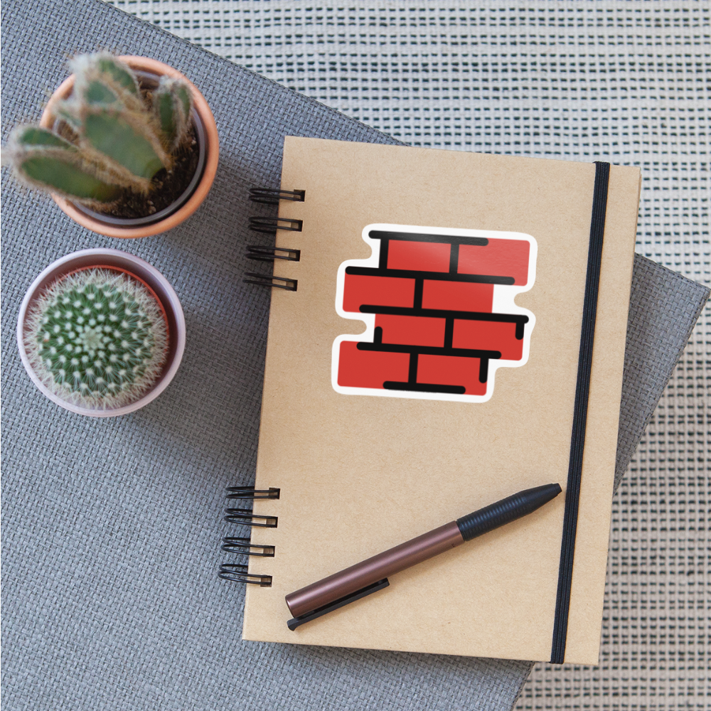 Brick Moji Sticker - Emoji.Express - white glossy