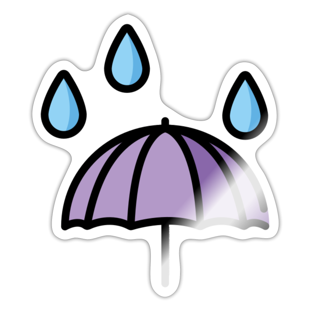 Umbrella with Rain Drops Moji Sticker - Emoji.Express - white glossy