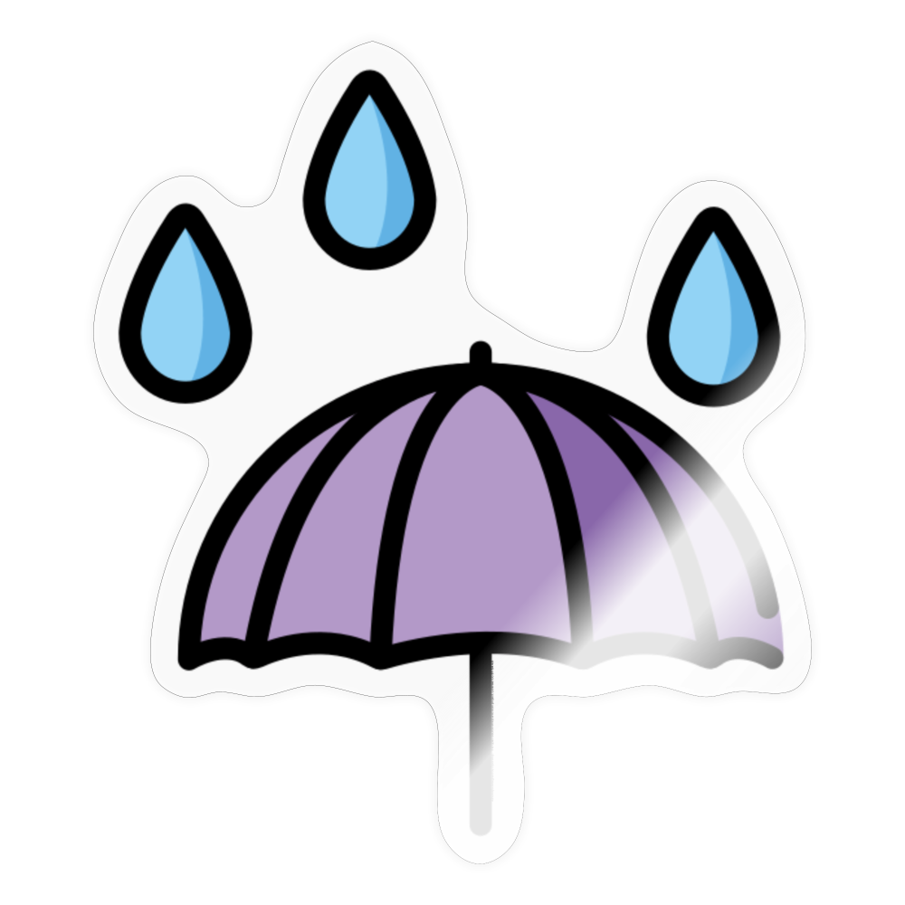 Umbrella with Rain Drops Moji Sticker - Emoji.Express - transparent glossy