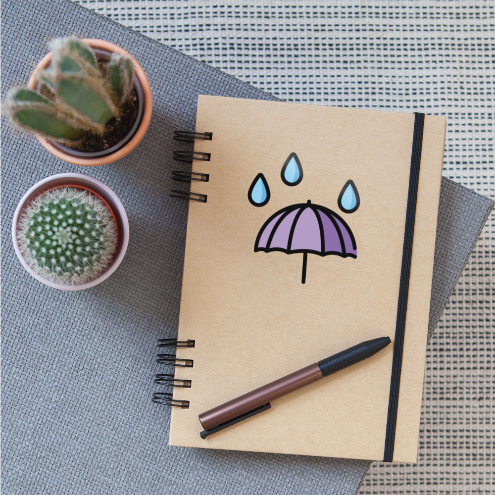 Umbrella with Rain Drops Moji Sticker - Emoji.Express - transparent glossy