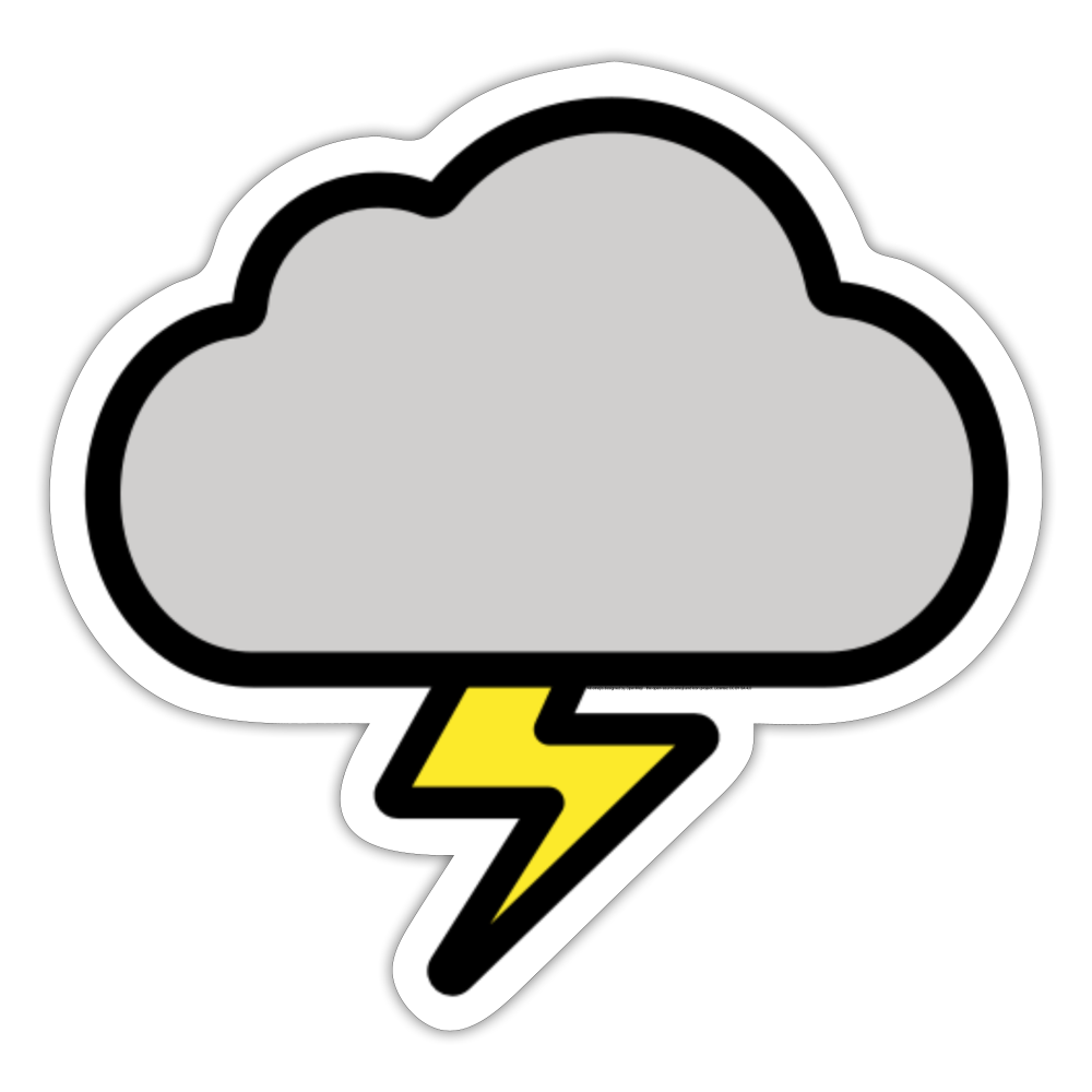 Cloud with Lightning Moji Sticker - Emoji.Express - white matte