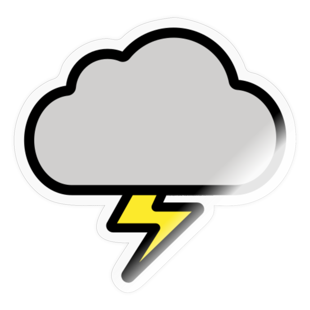 Cloud with Lightning Moji Sticker - Emoji.Express - transparent glossy