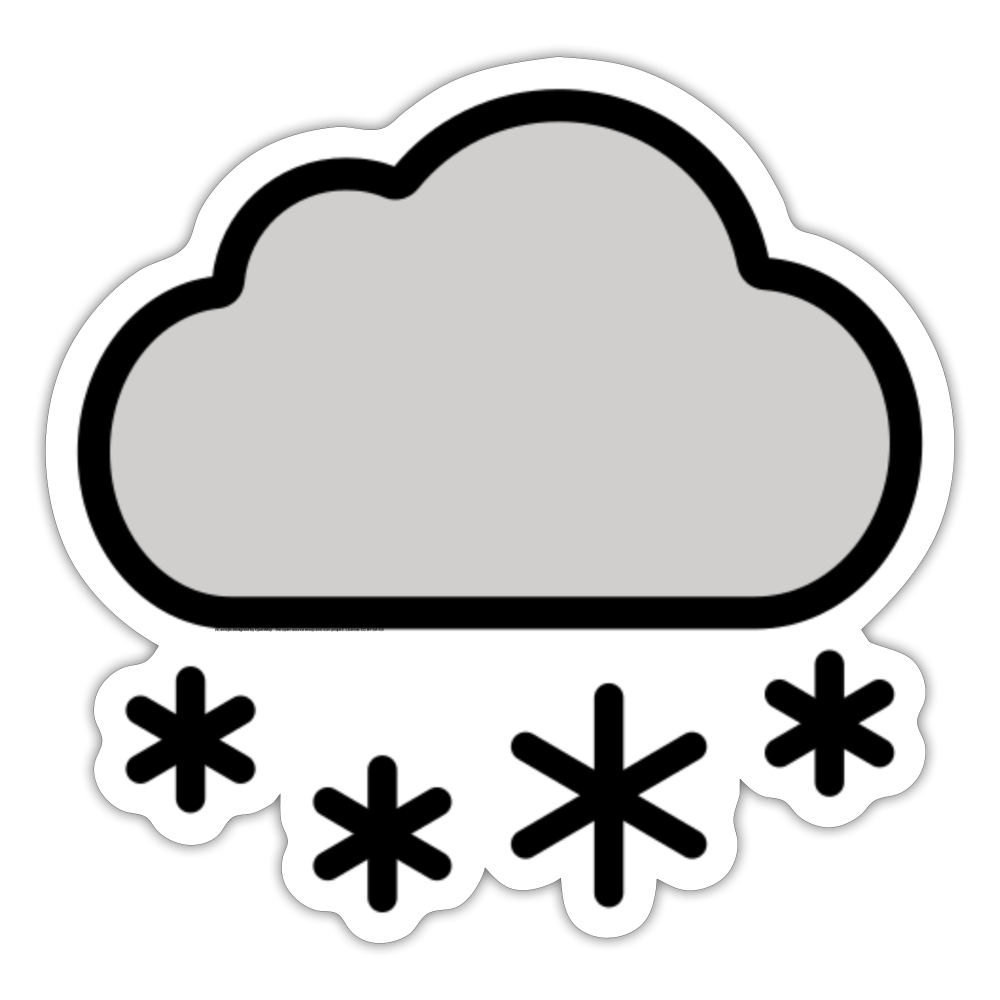 Cloud with Snow Moji Sticker - Emoji.Express - white matte