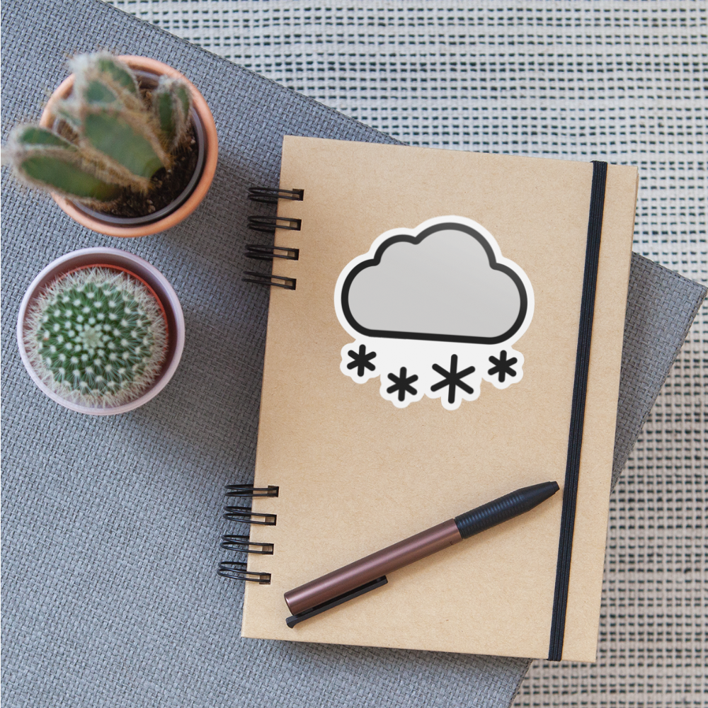 Cloud with Snow Moji Sticker - Emoji.Express - white matte