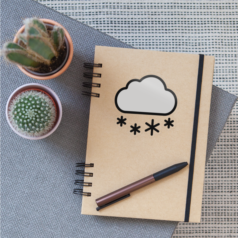 Cloud with Snow Moji Sticker - Emoji.Express - transparent glossy