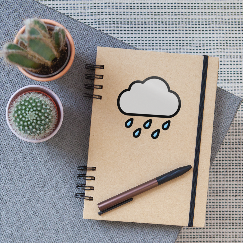 Cloud with Rain Moji Sticker - Emoji.Express - transparent glossy