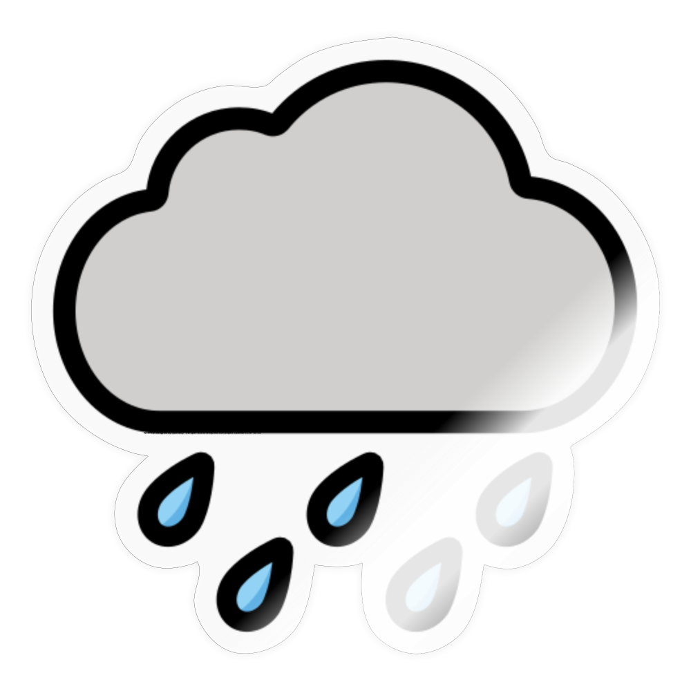 Cloud with Rain Moji Sticker - Emoji.Express - transparent glossy