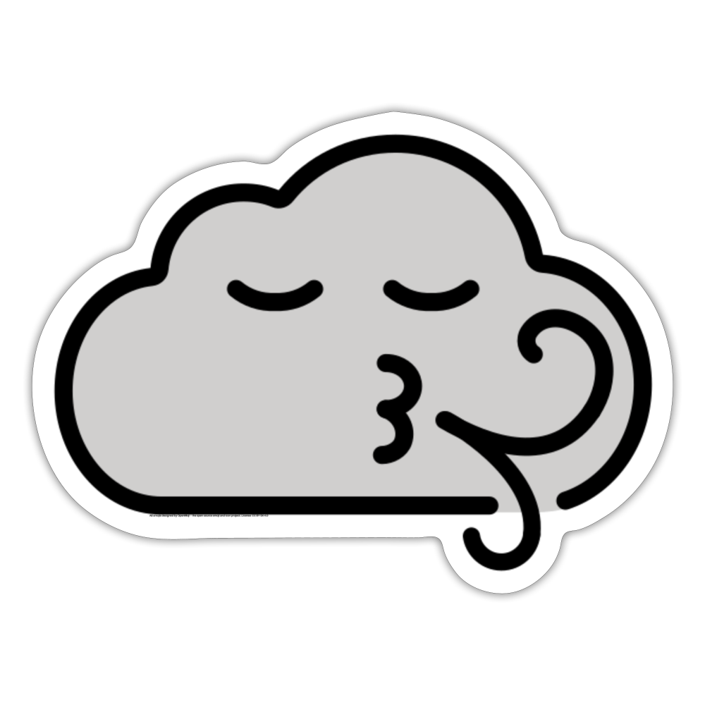 Wind Face Moji Sticker - Emoji.Express - white matte