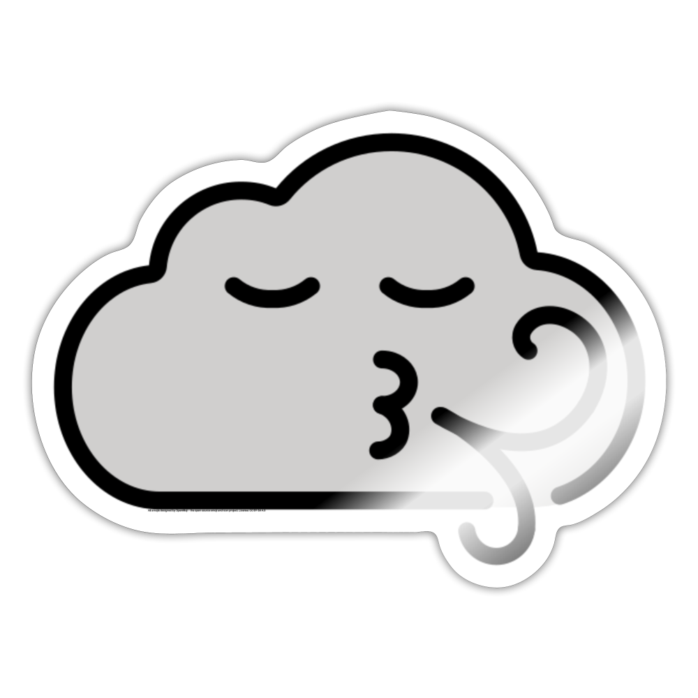 Wind Face Moji Sticker - Emoji.Express - white glossy