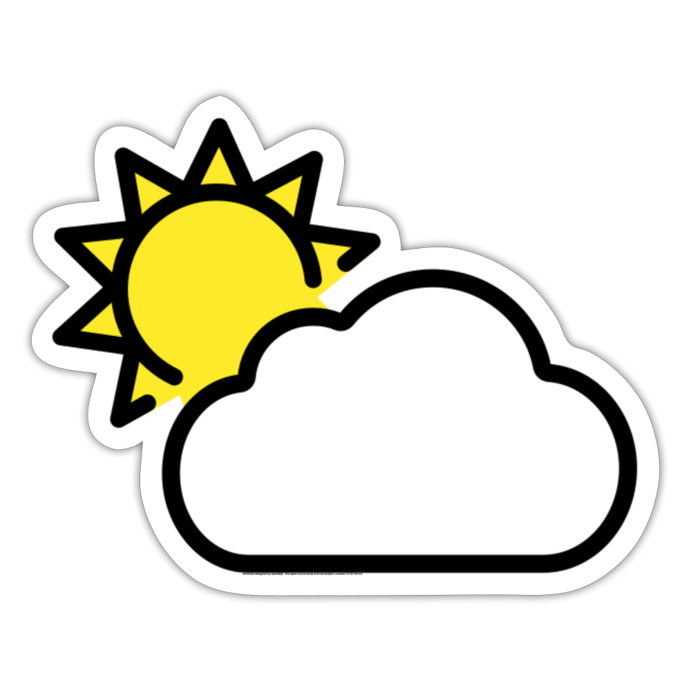 Sun Behind Large Cloud Moji Sticker - Emoji.Express - white matte