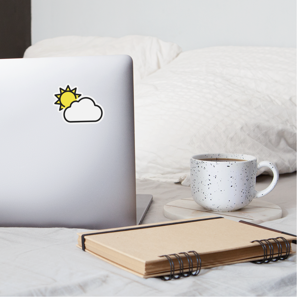 Sun Behind Large Cloud Moji Sticker - Emoji.Express - white matte