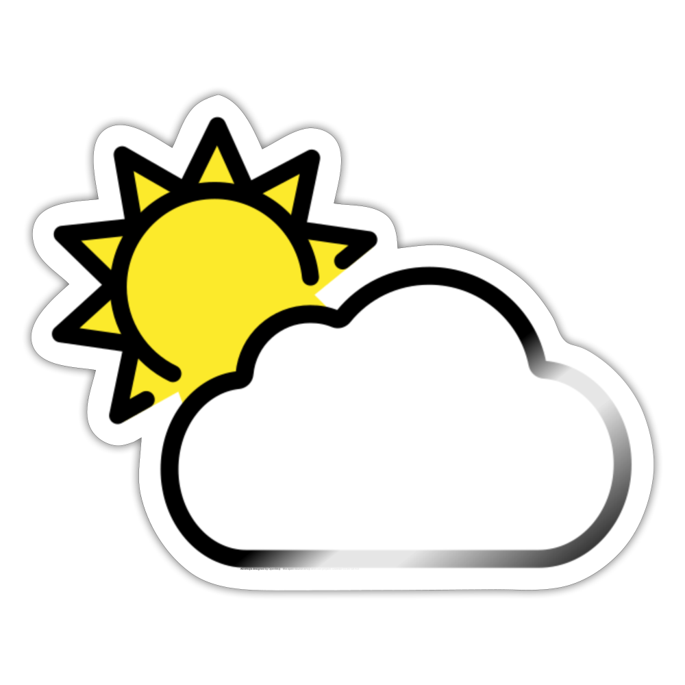 Sun Behind Large Cloud Moji Sticker - Emoji.Express - white glossy